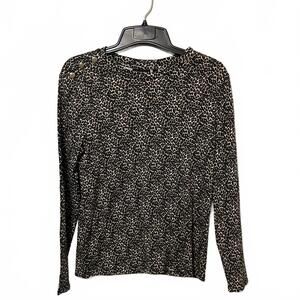 Rafaella Women's 2000s Long Sleeve Soft Leopard Print Casual Top Size Large-New